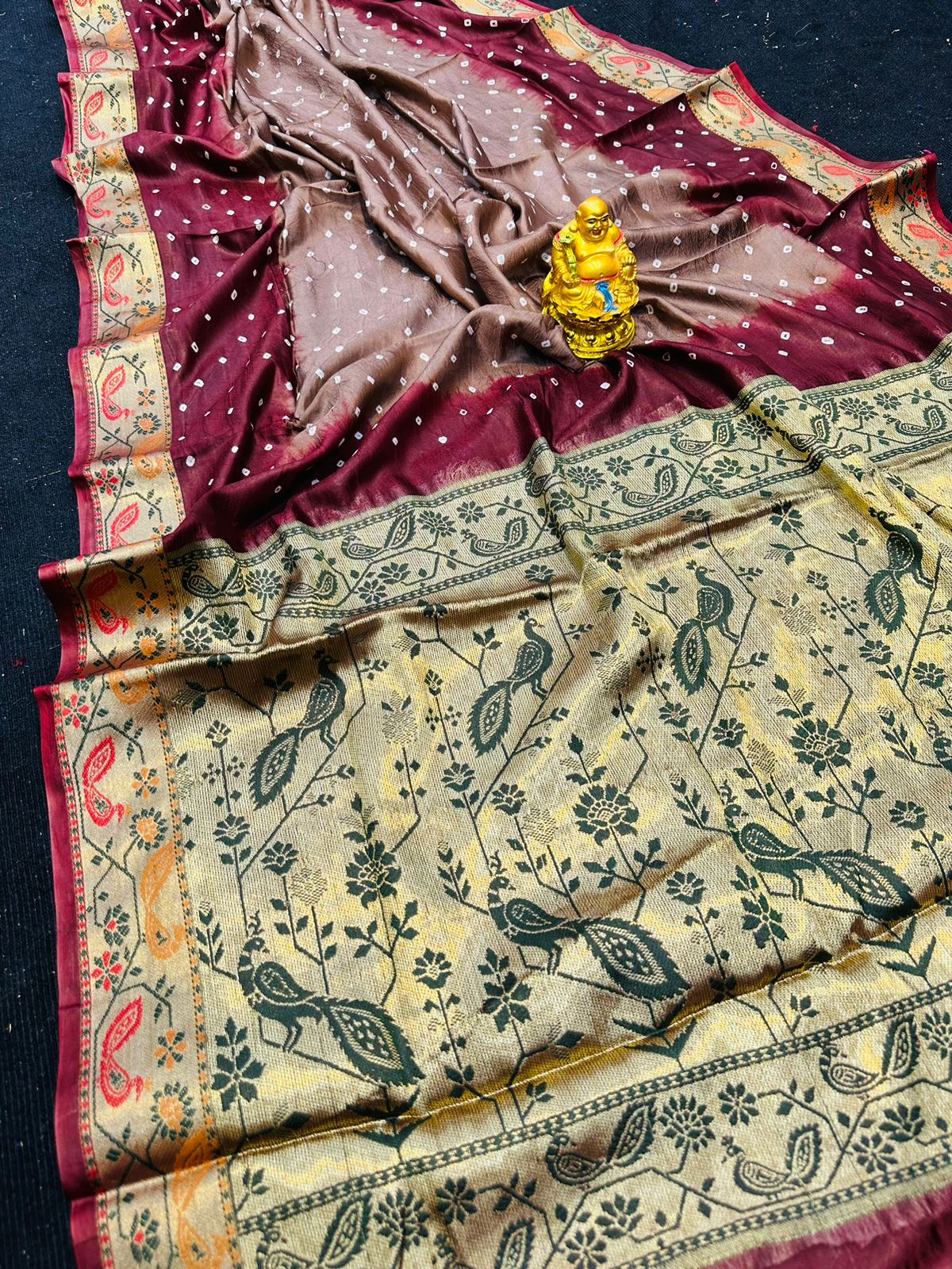 MS Manzar Art Silk Bandhani Printed Sarees Catalog